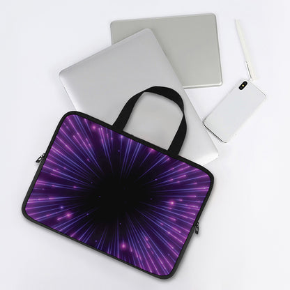 Purple Hyperspace Print Laptop Sleeve With Handle