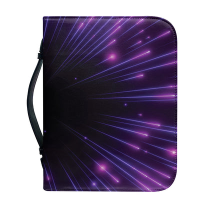 Purple Hyperspace Print Leather Bible Cover