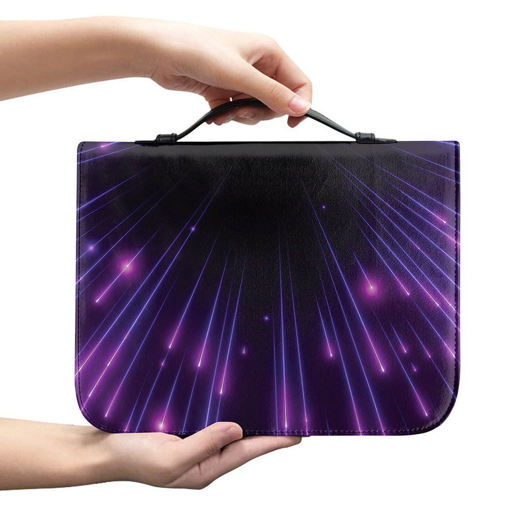 Purple Hyperspace Print Leather Bible Cover