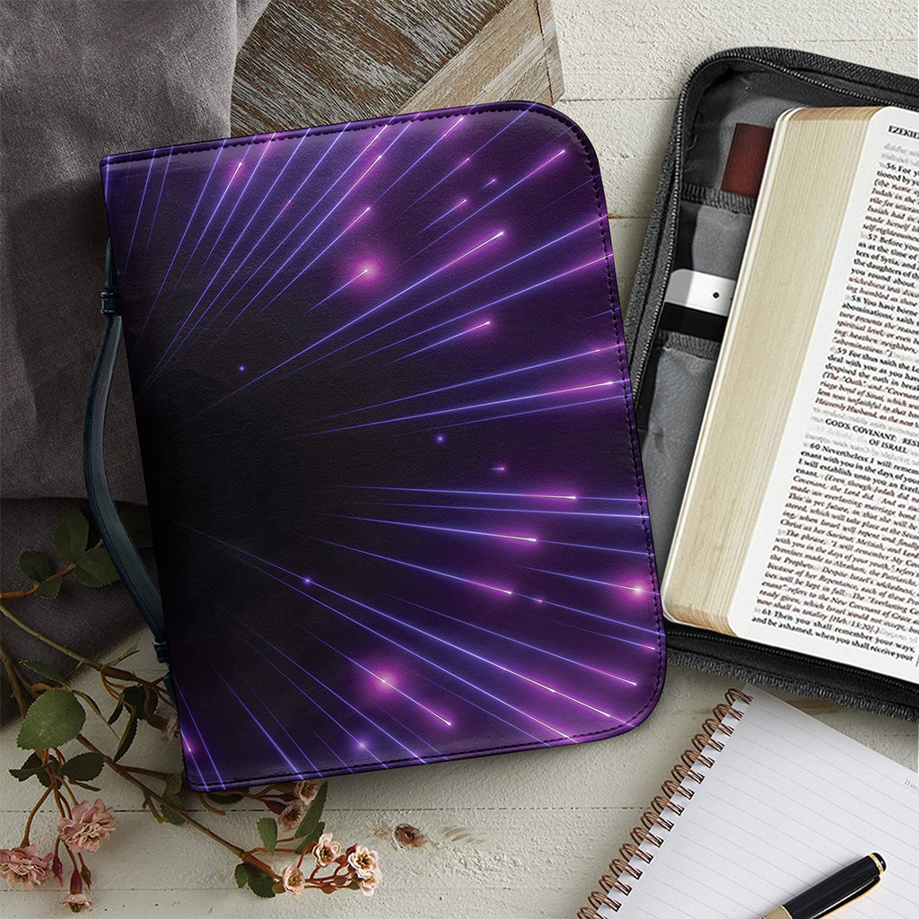 Purple Hyperspace Print Leather Bible Cover