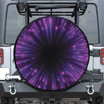 Purple Hyperspace Print Leather Spare Tire Cover
