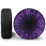 Purple Hyperspace Print Leather Spare Tire Cover