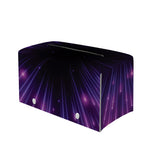 Purple Hyperspace Print Leather Tissue Box Cover