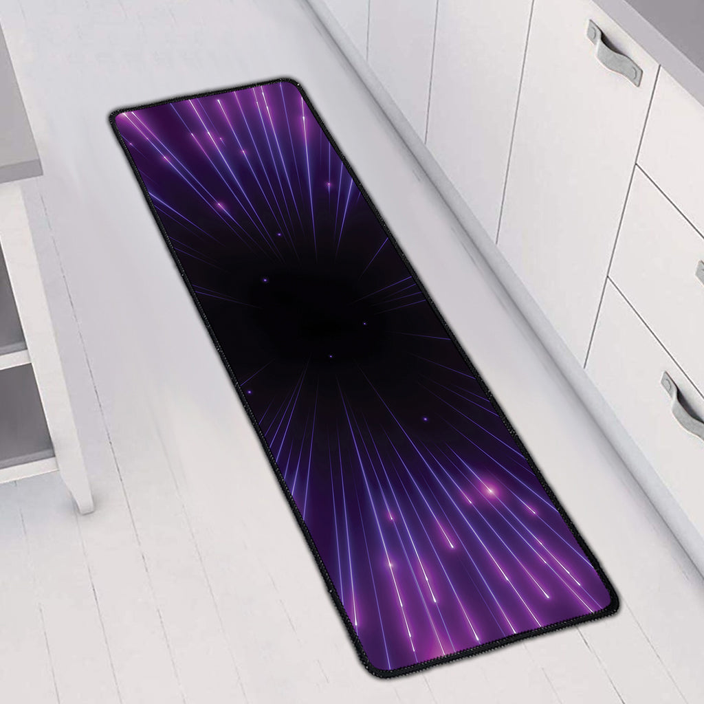 Purple Hyperspace Print Long Kitchen Mat
