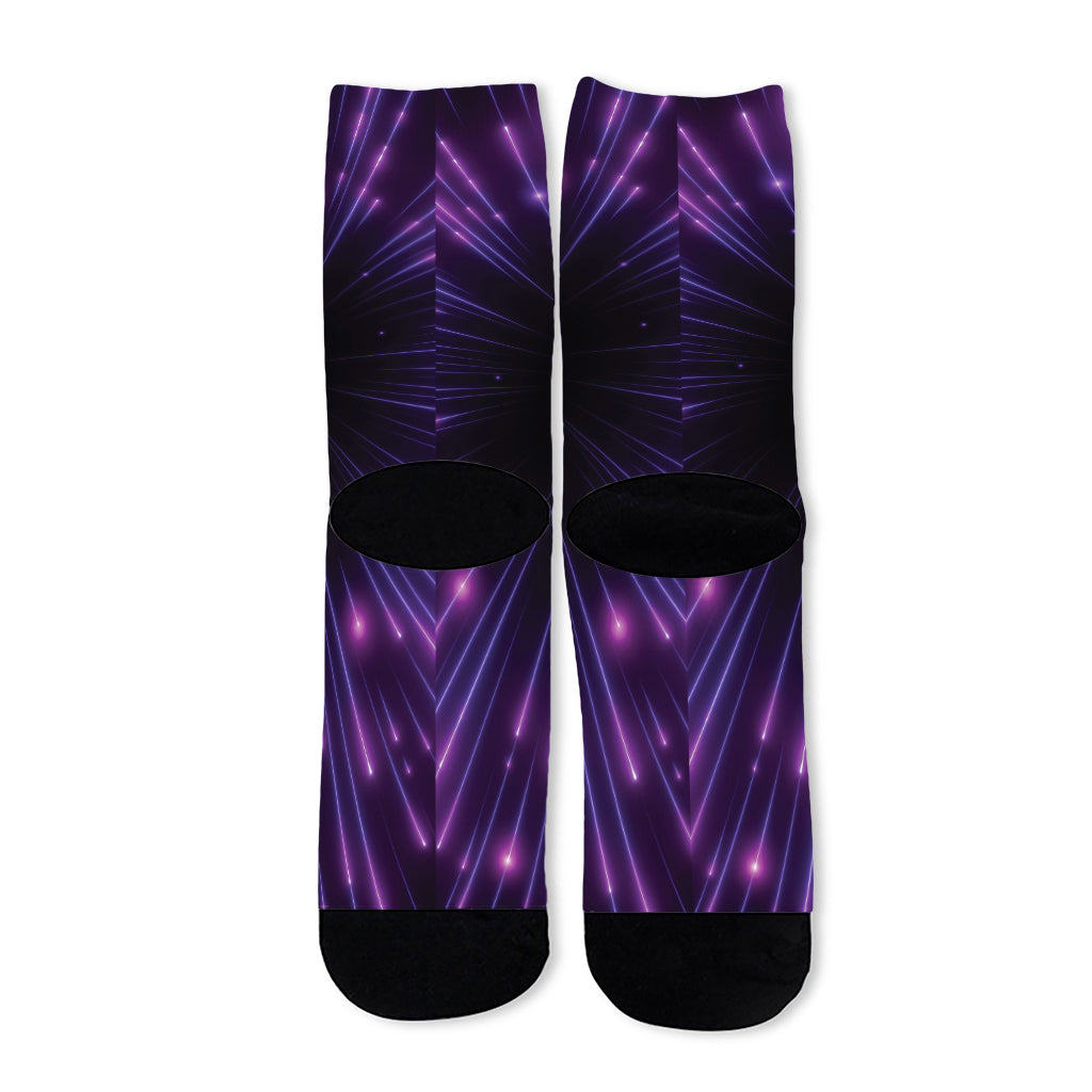 Purple Hyperspace Print Long Socks