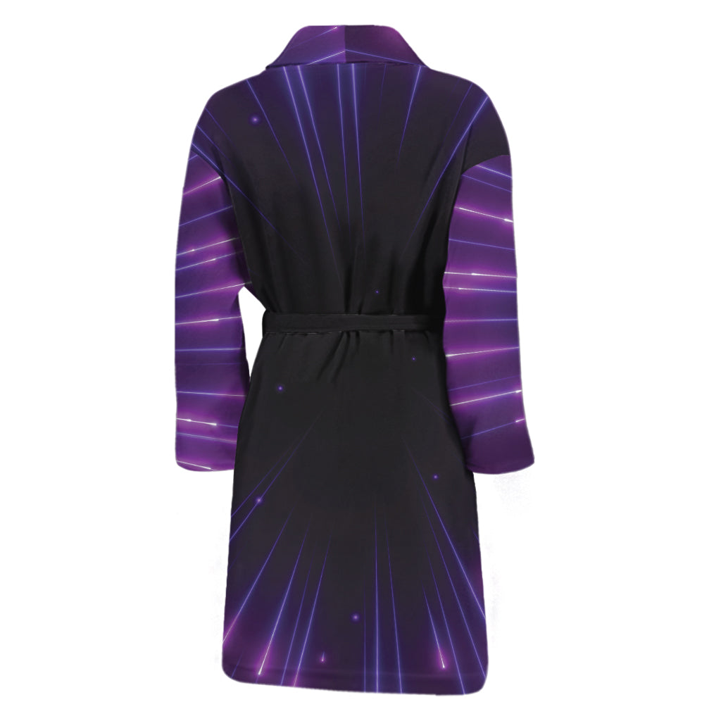 Purple Hyperspace Print Men's Bathrobe