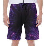 Purple Hyperspace Print Men's Beach Shorts