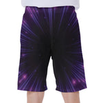 Purple Hyperspace Print Men's Beach Shorts