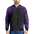 Purple Hyperspace Print Men's Bomber Jacket