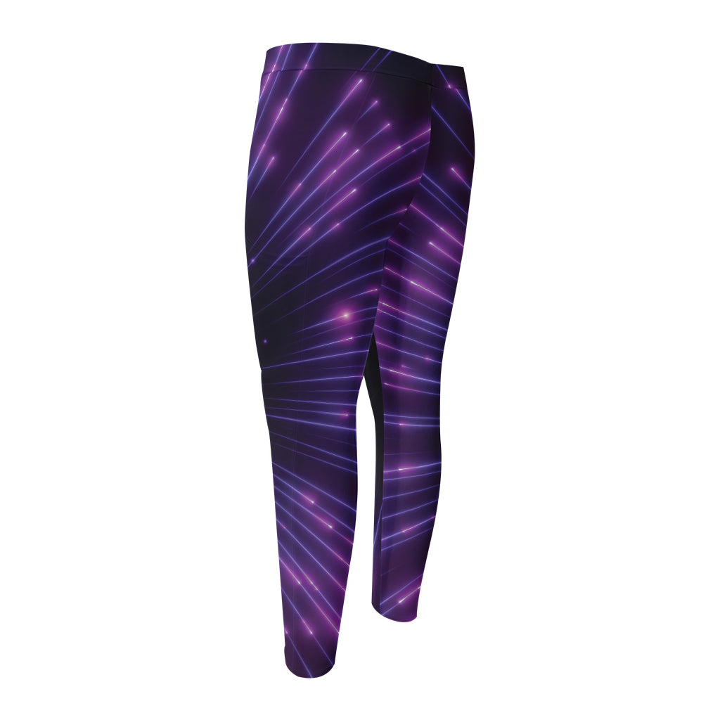 Purple Hyperspace Print Men's Compression Pants