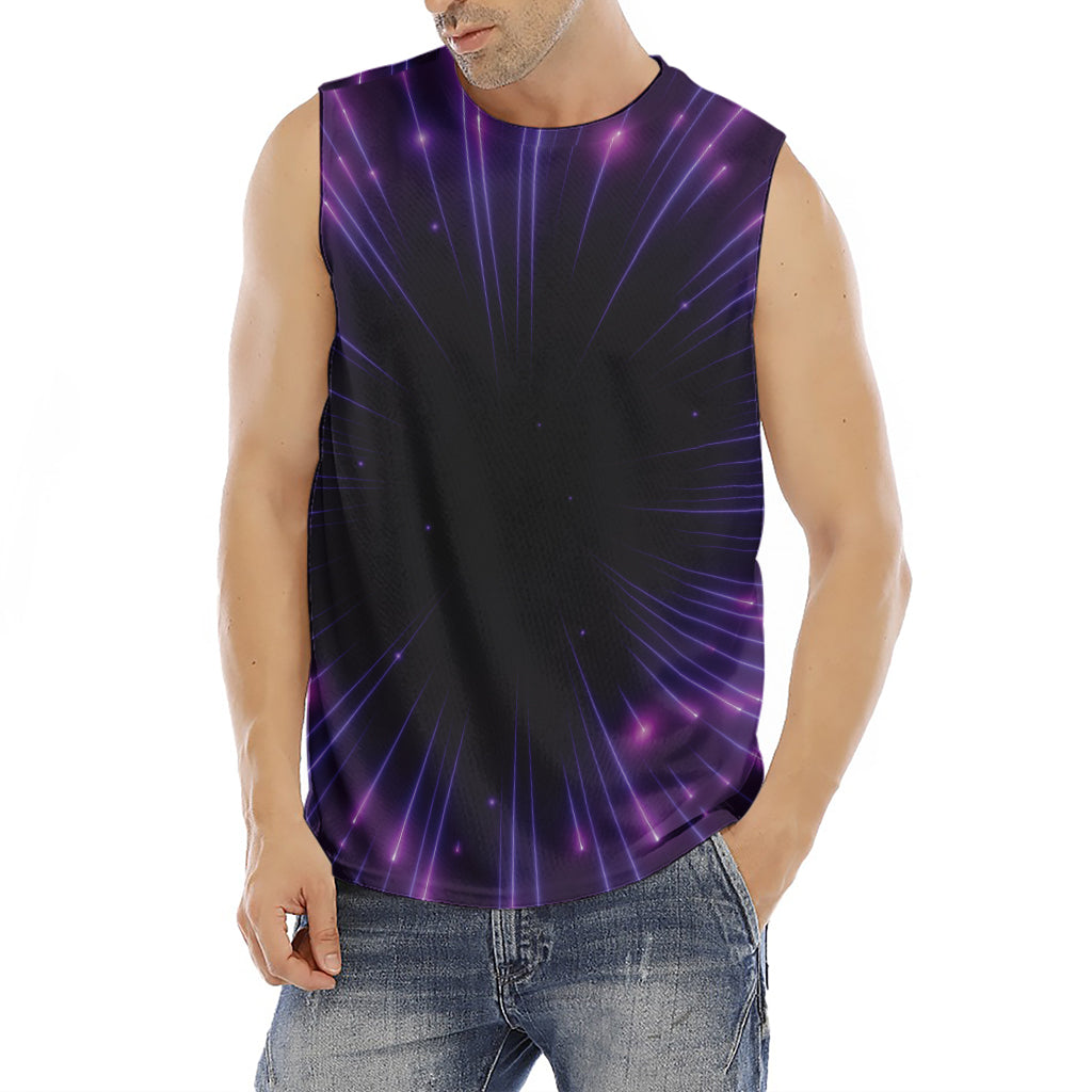 Purple Hyperspace Print Men's Fitness Tank Top