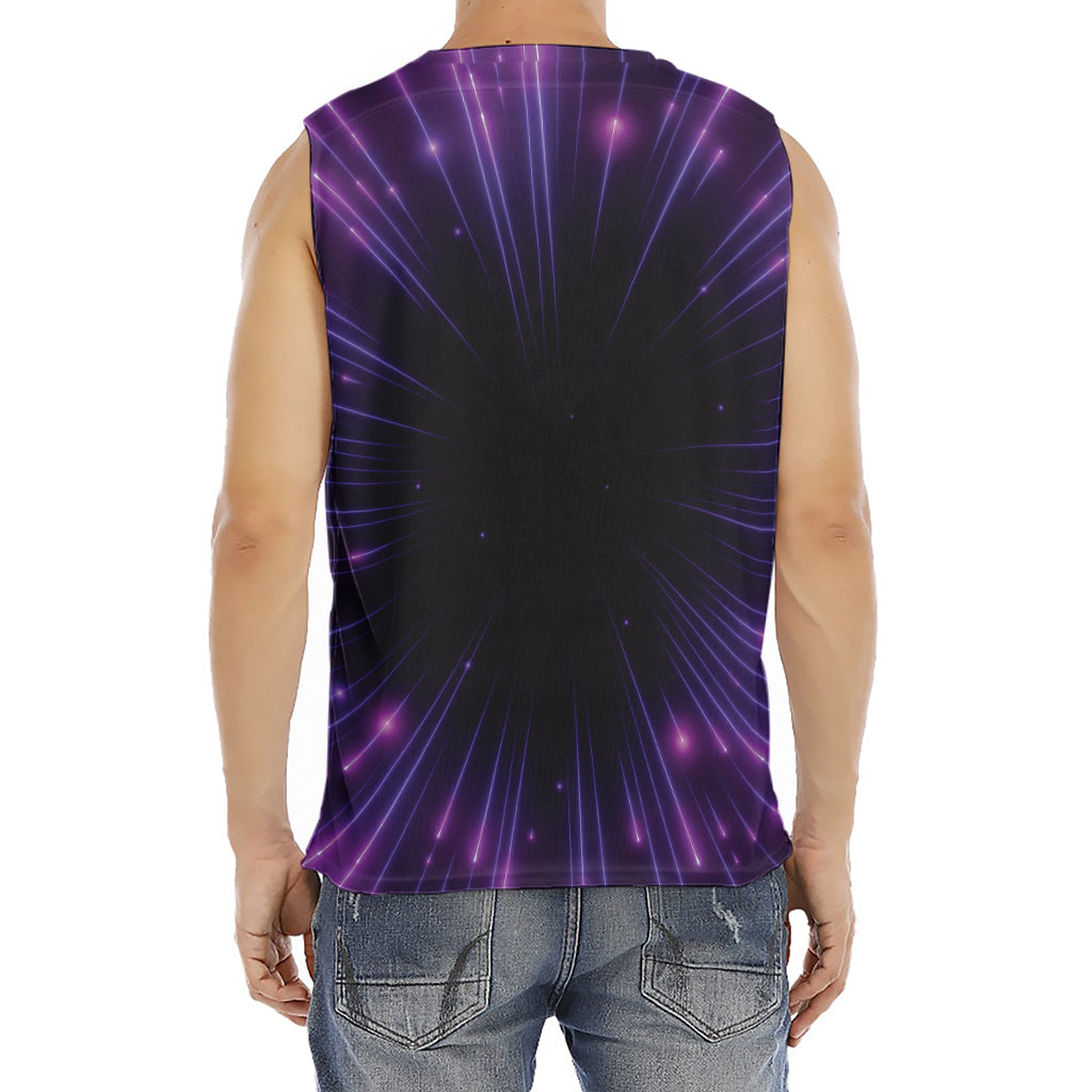 Purple Hyperspace Print Men's Fitness Tank Top