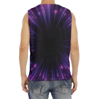 Purple Hyperspace Print Men's Fitness Tank Top