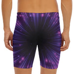 Purple Hyperspace Print Men's Long Boxer Briefs