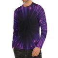 Purple Hyperspace Print Men's Long Sleeve Rash Guard