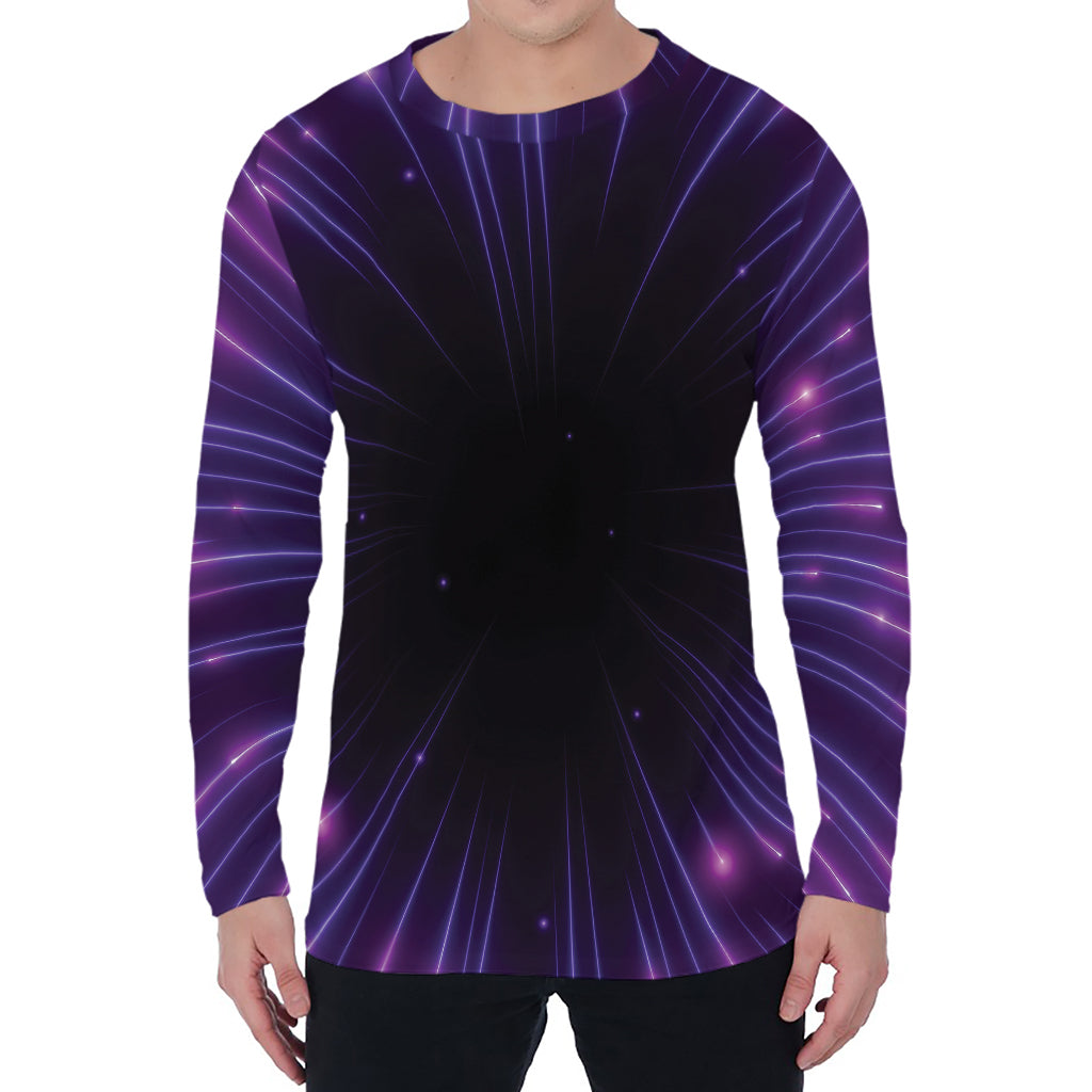 Purple Hyperspace Print Men's Long Sleeve T-Shirt