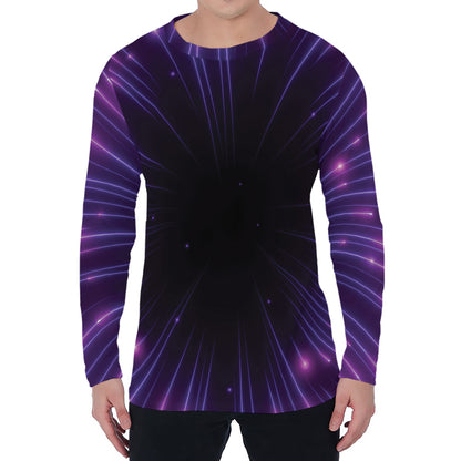 Purple Hyperspace Print Men's Long Sleeve T-Shirt