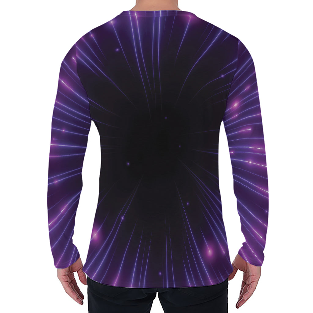 Purple Hyperspace Print Men's Long Sleeve T-Shirt