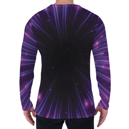 Purple Hyperspace Print Men's Long Sleeve T-Shirt