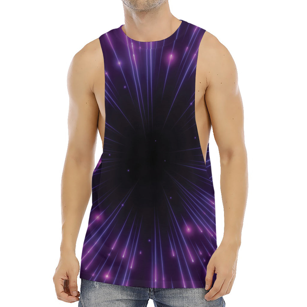 Purple Hyperspace Print Men's Muscle Tank Top