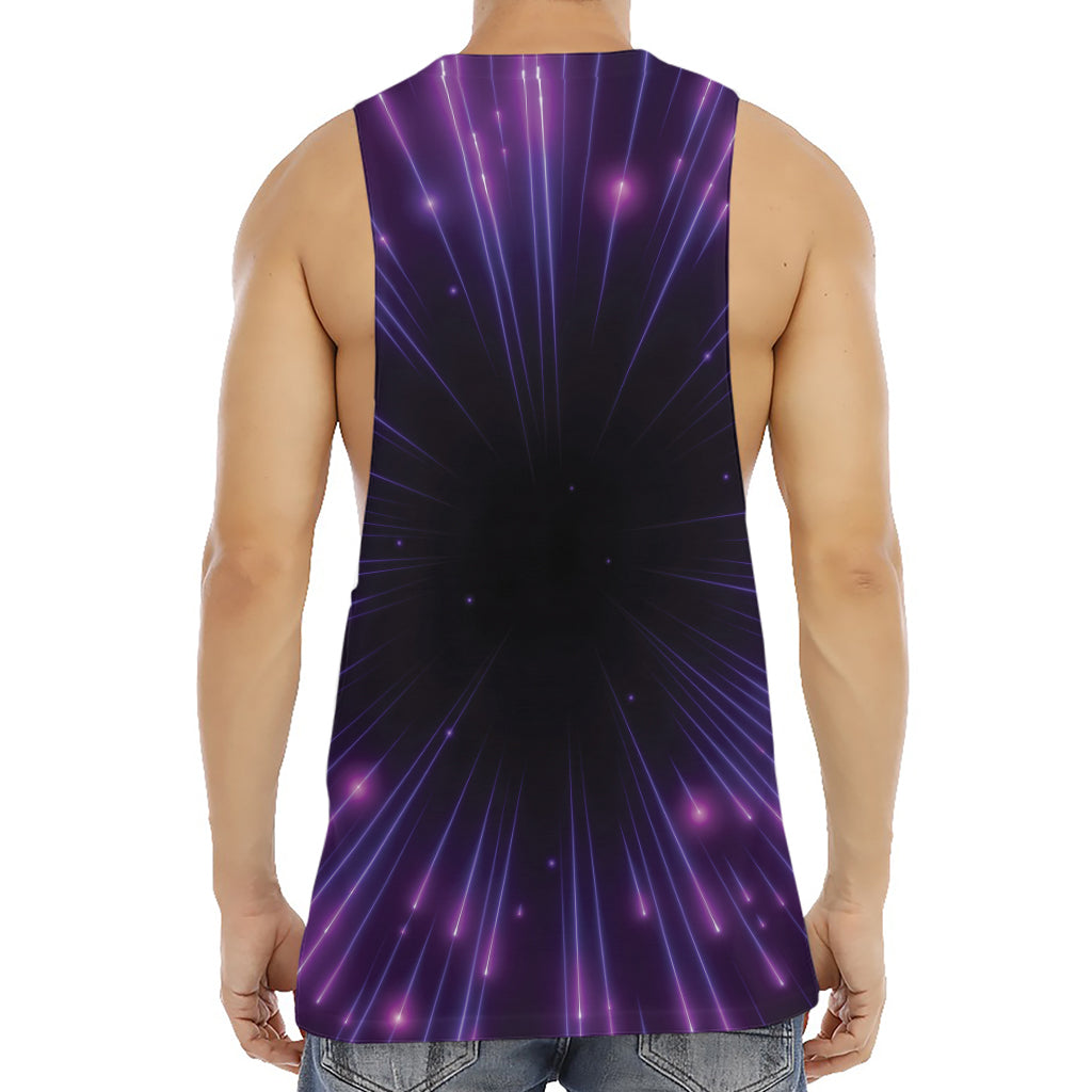 Purple Hyperspace Print Men's Muscle Tank Top