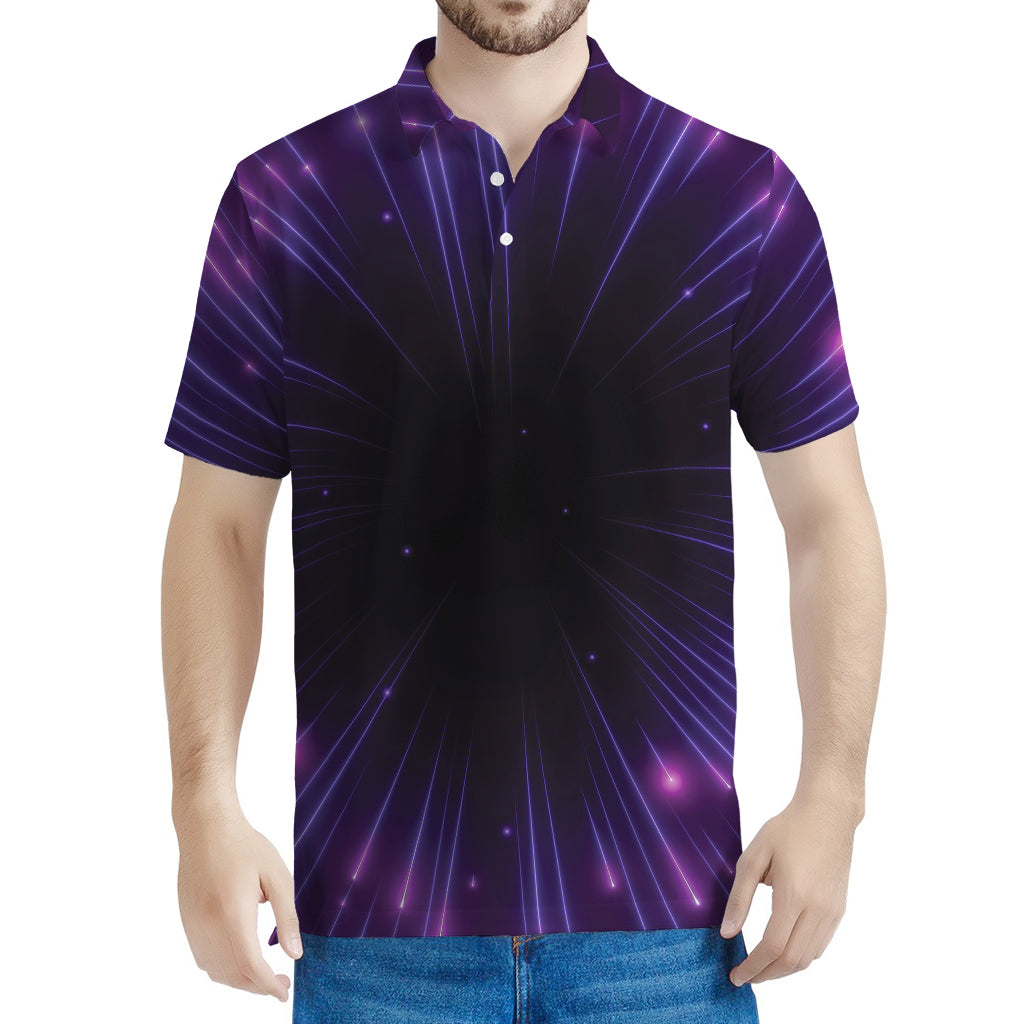 Purple Hyperspace Print Men's Polo Shirt