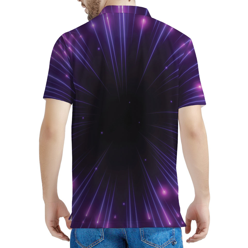 Purple Hyperspace Print Men's Polo Shirt