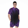 Purple Hyperspace Print Men's Romper