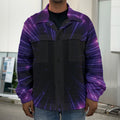 Purple Hyperspace Print Men's Shirt Jacket