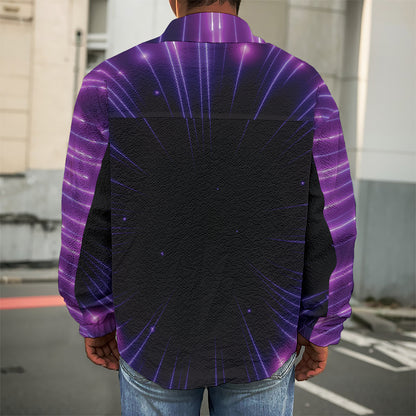 Purple Hyperspace Print Men's Shirt Jacket
