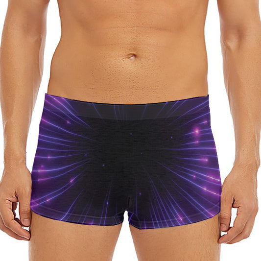 Purple Hyperspace Print Men's Short Boxer Briefs