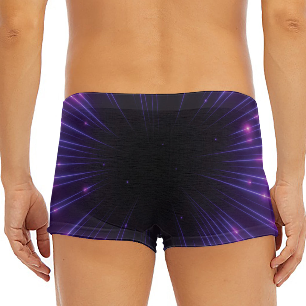 Purple Hyperspace Print Men's Short Boxer Briefs