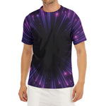 Purple Hyperspace Print Men's Short Sleeve Rash Guard