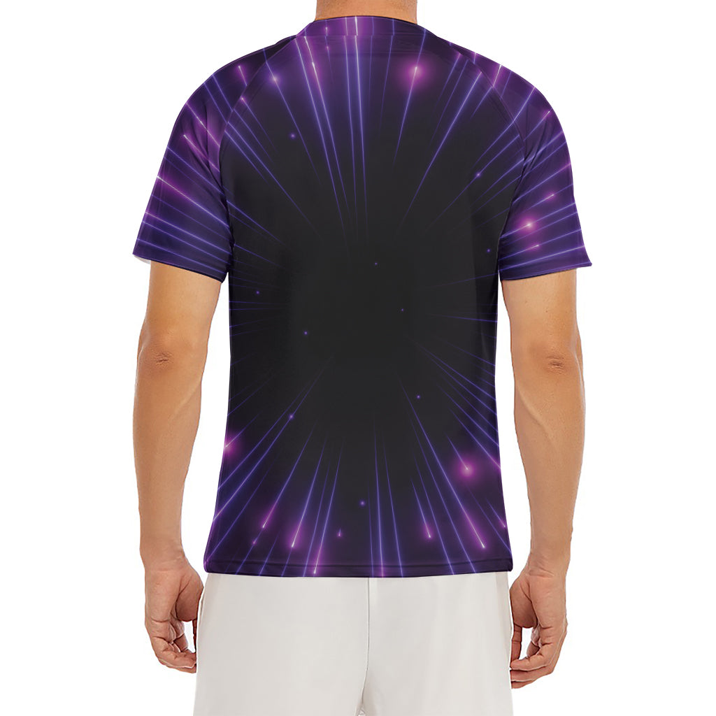 Purple Hyperspace Print Men's Short Sleeve Rash Guard