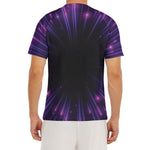 Purple Hyperspace Print Men's Short Sleeve Rash Guard