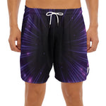 Purple Hyperspace Print Men's Split Running Shorts