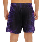 Purple Hyperspace Print Men's Split Running Shorts
