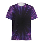 Purple Hyperspace Print Men's Sports T-Shirt