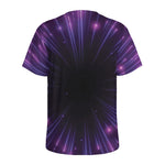 Purple Hyperspace Print Men's Sports T-Shirt