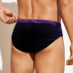 Purple Hyperspace Print Men's Swim Briefs