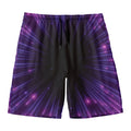 Purple Hyperspace Print Men's Swim Trunks
