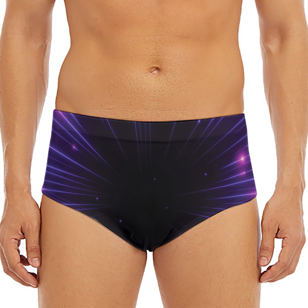 Purple Hyperspace Print Men's Triangle Swim Briefs