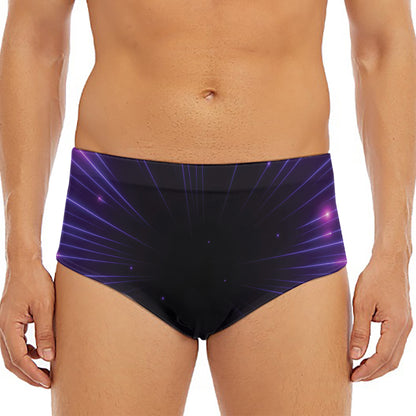 Purple Hyperspace Print Men's Triangle Swim Briefs