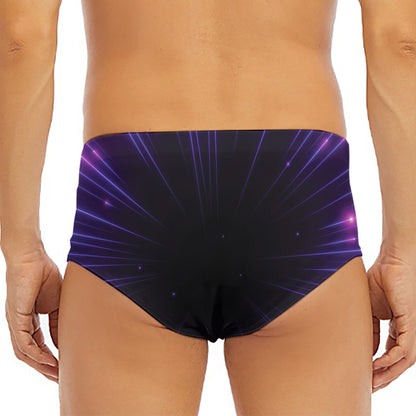 Purple Hyperspace Print Men's Triangle Swim Briefs
