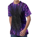 Purple Hyperspace Print Men's Velvet T-Shirt