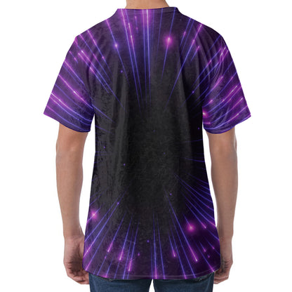 Purple Hyperspace Print Men's Velvet T-Shirt