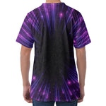 Purple Hyperspace Print Men's Velvet T-Shirt