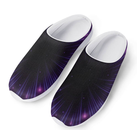 Purple Hyperspace Print Mesh Casual Shoes