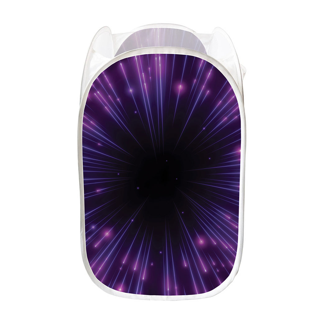 Purple Hyperspace Print Mesh Laundry Hamper