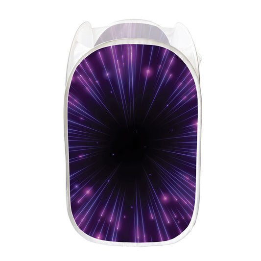 Purple Hyperspace Print Mesh Laundry Hamper